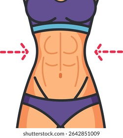 Woman with Six Pack Abs and Sculpted Body