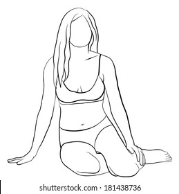 woman sketch. Vector