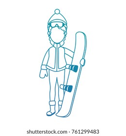 woman with ski equipment