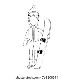 woman with ski equipment
