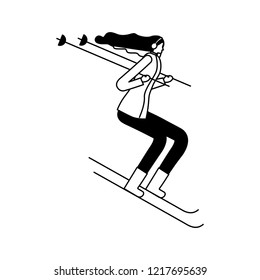 woman skiing in the winter season