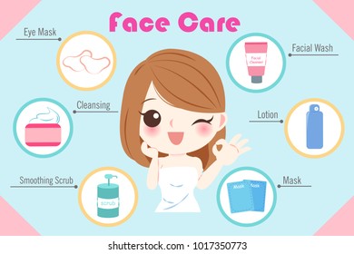 woman with skin care concept on the blue background