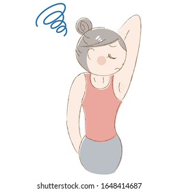 
A woman with skin problems