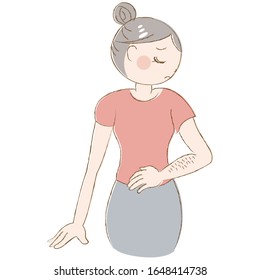 
A woman with skin problems