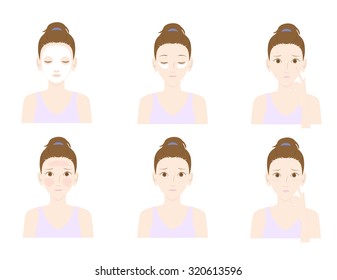 Woman to skin problems and skin care