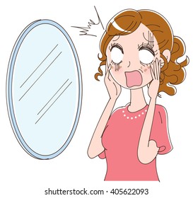 woman skin trouble