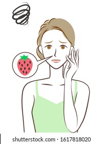 Woman Skin trouble Pore
An illustration