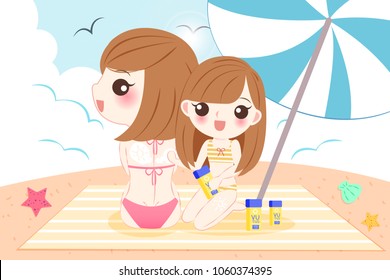 woman with skincare concept in the summer