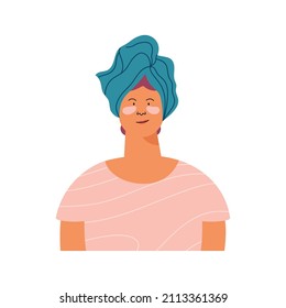woman with skincare mask character