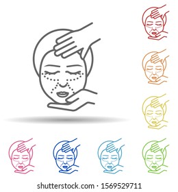 Woman, skincare, wrinkle in multi color style icon. Simple thin line, outline vector of anti age icons for ui and ux, website or mobile application