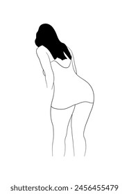 woman skirt butt drawing black and white