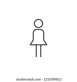 woman with skirt icon. Element of simple web icon. Thin line icon for website design and development, app development. Premium icon