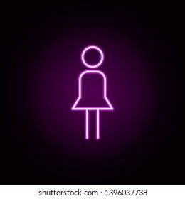 woman with skirt neon icon. Elements of Minimal universal theme set. Simple icon for websites, web design, mobile app, info graphics