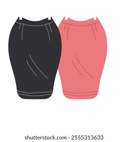 Woman Skirts On Hanging Shop Vector Illustration