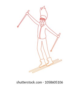Woman with skis