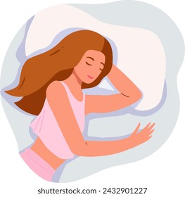 
Woman sleeping calmly on a pillow