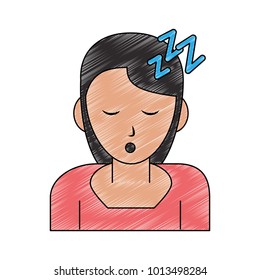 Woman sleeping cartoon