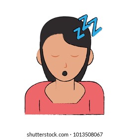 Woman sleeping cartoon