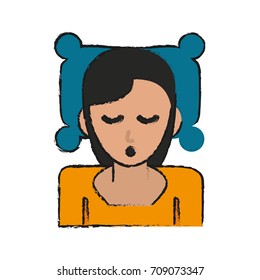 Woman sleeping cartoon