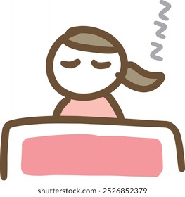 A woman sleeping in a futon