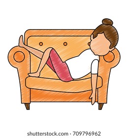 woman sleeping on sofa