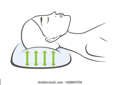 Woman sleeping with a pillow which have a good stretch to support to sleeping.