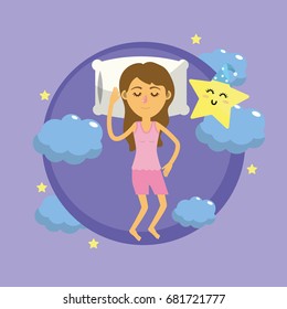 woman sleeping and taking good night