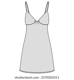 Woman slipdress vector illustration. Slip dress mockup design