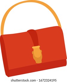 Woman small bag, illustration, vector on white background.
