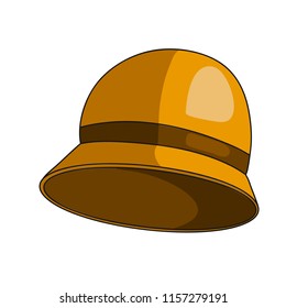 Woman small hat icon. Cartoon vector illustration with stroke isolated on white