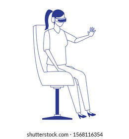 Woman with smartglasses design, Augmented reality virtual technology device and modern theme Vector illustration