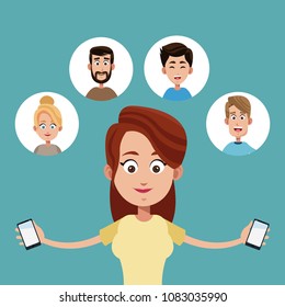 Woman with smarthphone