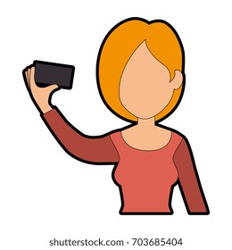 Woman with smartphone