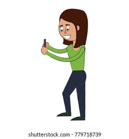 Woman with smartphone