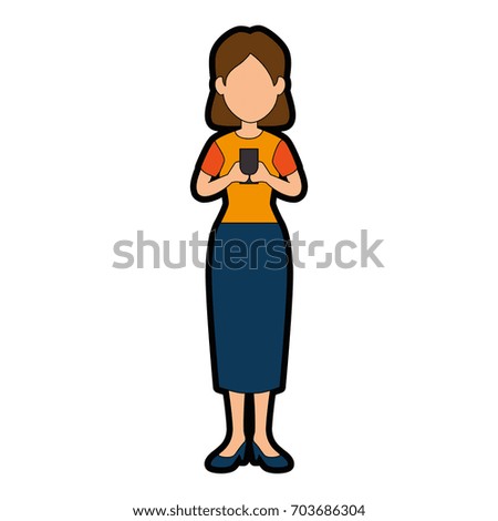 Woman with smartphone