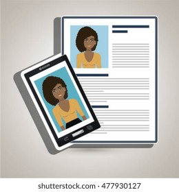 woman smartphone find person cv