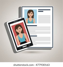 woman smartphone find person cv