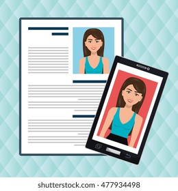 woman smartphone find person cv