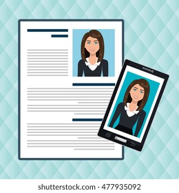 woman smartphone find person cv