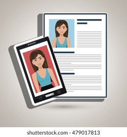 woman smartphone find person cv