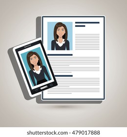 woman smartphone find person cv