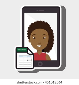 woman with smartphone isolated icon design, vector illustration  graphic 