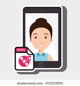 woman with smartphone isolated icon design, vector illustration  graphic 