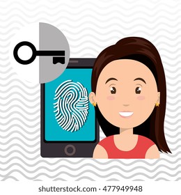 woman smartphone password
