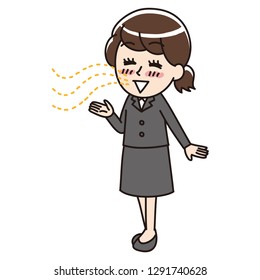 A woman with a smelly mouth