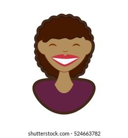 woman smile character icon vector illustration design