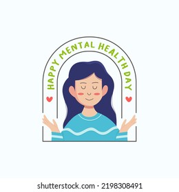 Woman with smile face and positive mind illustration design