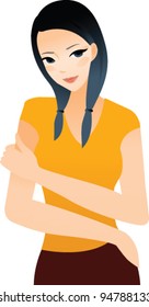 Una mujer sonriendo