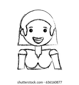 Woman smiling cartoon