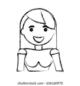 Woman smiling cartoon